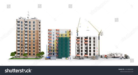 building phased construction modern residential complex stock