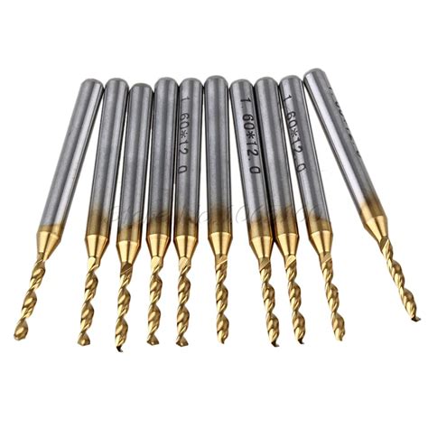 G 10pcs 1 6mm Titanium Coated Carbide 1 8 PCB Jewelry Tools CNC Drill