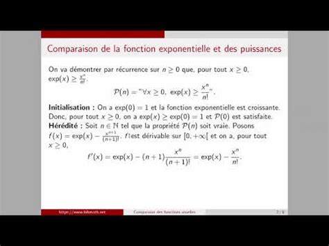 Croissance comparée des fonctions exponentielle logarithme puissance