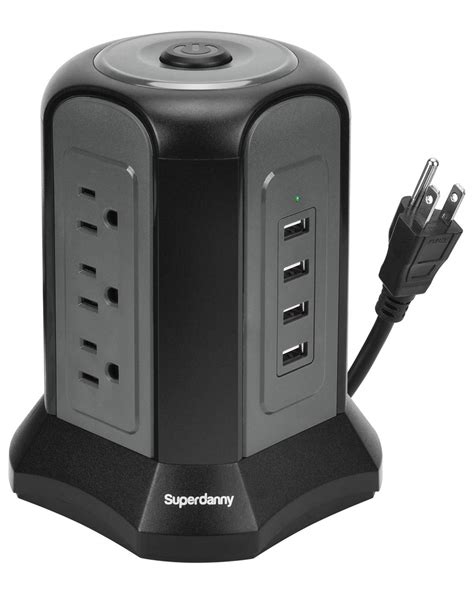 Buy Power Strip Tower Surge Protector Superdanny Desktop Charging