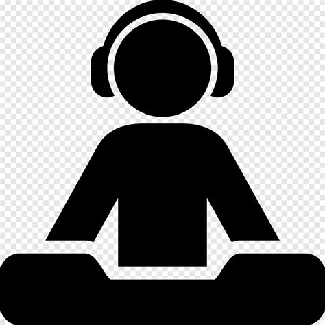 Iconos De Computadora Disc Jockey Musica Dj Diverso Monocromo Png