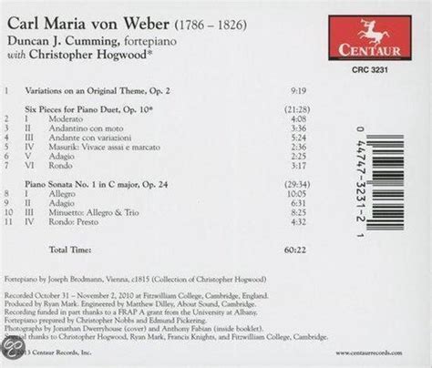 Carl Maria Von Weber Christopher Hogwood CD Album Muziek Bol