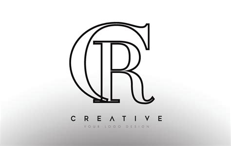 cr cr carta diseño logo logotipo icono concepto con fuente serif y