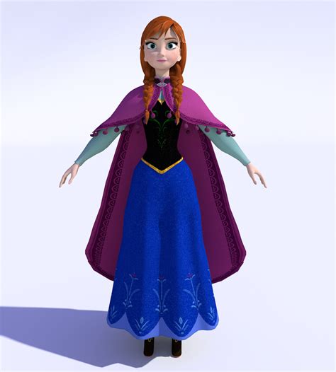 Frozen 3d Model Anna Winter Outfit By King Of Snow On Deviantart