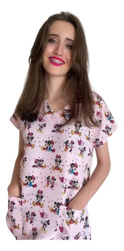 Blusa Pijama Cirúrgico Estampado scrub Minnie E Mickey MercadoLivre