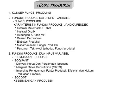 Contoh Soal Fungsi Produksi Jangka Panjang