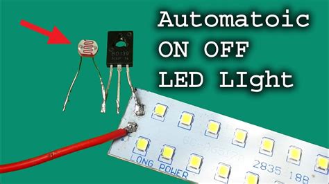 How To Make Auto On Off Led Light Use Npn Bd139 Diy Dark Sensor Youtube