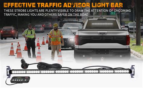 Amazon XRIDONSEN 35 Inch White Traffic Advisor Light Bar 48 LED