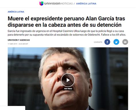 Así Informa Prensa Extranjera Sobre Muerte De Alan García Pérez Undiario