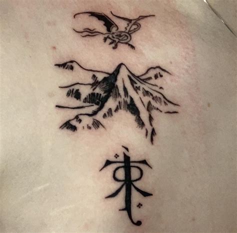 Latest Tolkien tattoo. Original drawing of Smaug and the Lonely ...