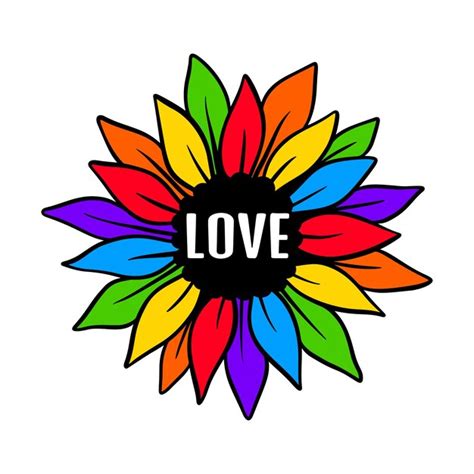 Premium Vector Lgbt Pride Gay Parade Rainbow Sunflower Flag Lgbtq Vector Symbol Isolated On