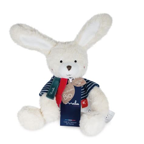 Peluche Lapin Pantin En Coton Biologique Cm Ma Lou Tradition