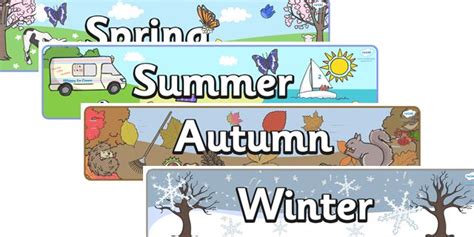 Twinkl Resources Four Seasons Display Banners Printable Resources For Primary Eyfs Ks1