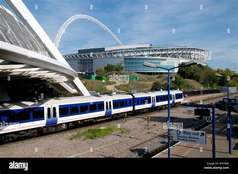 Uk Trains Arrive At The New Train Station Outside Wembley Stadium In