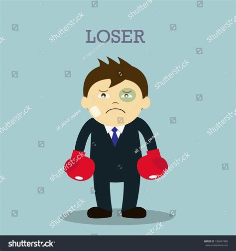 Vector Illustration Loser Business Man Cartoon Stock Vector Royalty
