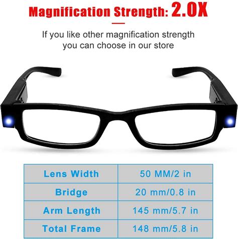 Reading Glasses With Light Bright Led Readers Lights Black Frame Vs Eyewear