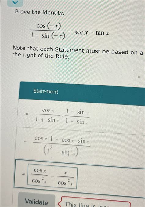 Solved Prove The Identity Cos X 1 Sin X Secx TanxNote Chegg