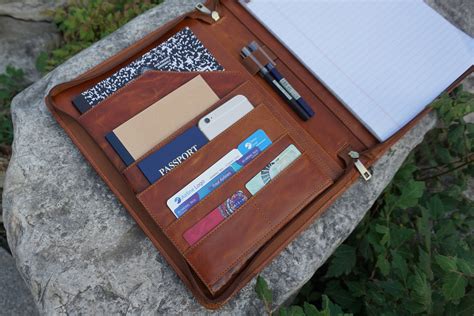 Personalized Leather Portfolio Padfolio With Clipboard Free Etsy