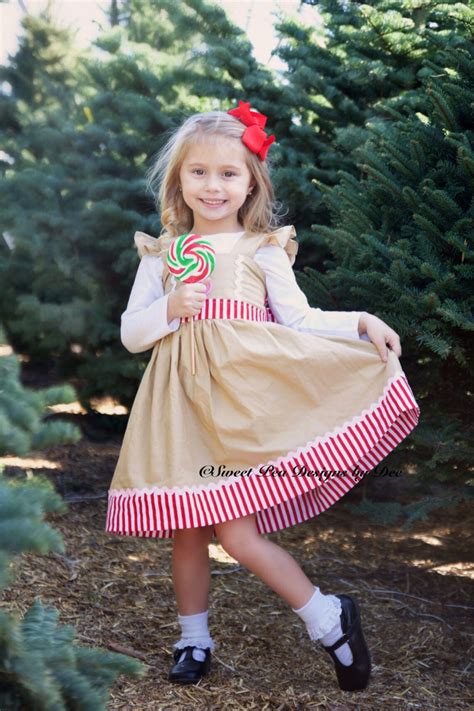 Girls Gingerbread Dress Girls Christmas Dress Holiday Dress Etsy