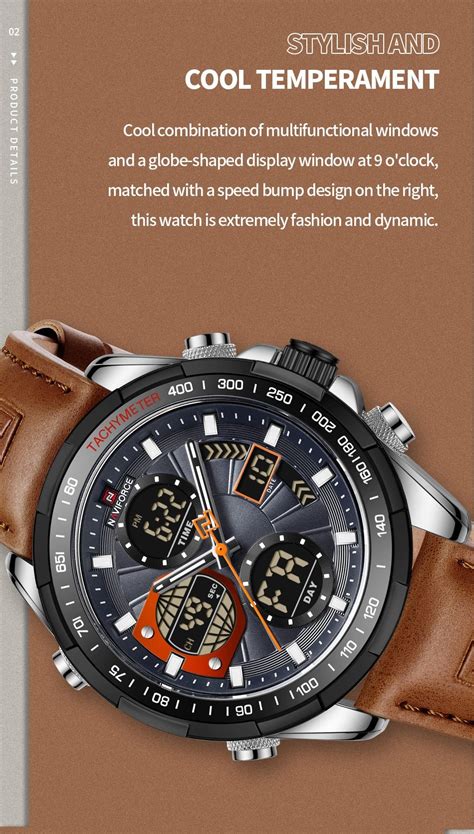 Overfly Naviforce Analog Digital Dual Time Chronograph Watch