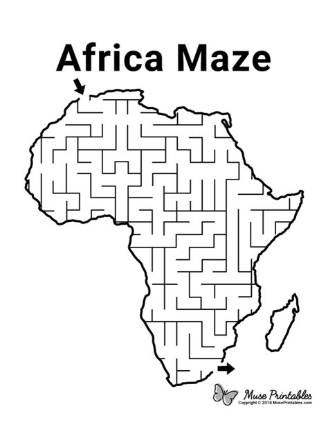 Free Printable Africa Maze