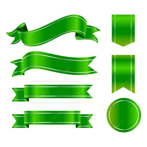 Premium Vector Free Vector Realistic Green Ribbons