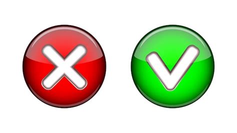 Premium Vector Check Marks Pros And Cons Green Mark And Red Cross In