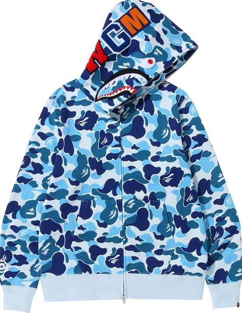 Buy Bape Big Abc Camo Shark Full Zip Hoodie Blue 1i80 115 011 Blue