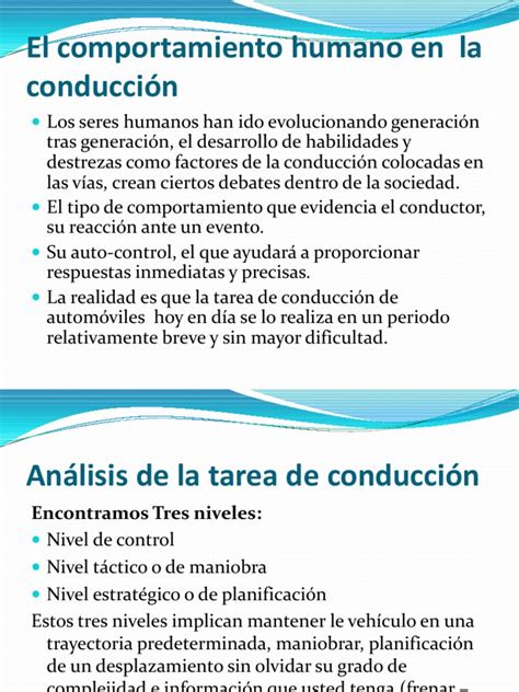 El Comportamiento Humano En La Conducción Unid Ii Pdf Percepción