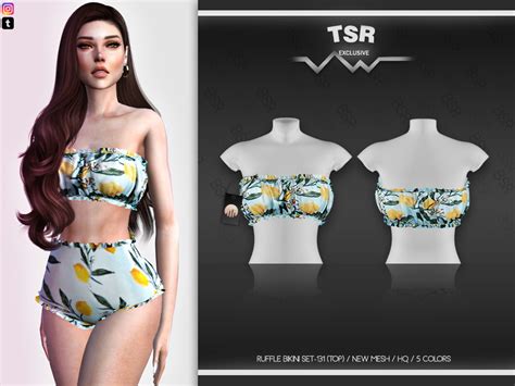 The Sims Resource Ruffle Bikini SET TOP BD