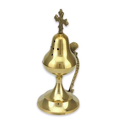 Traditional Design Brass Incense Burner Decorated Handle Blessedmart