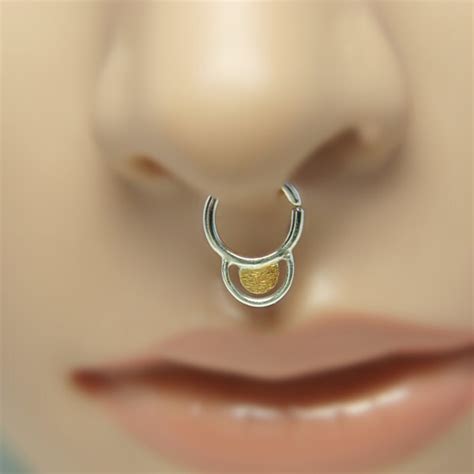 Minimalist Septum Ring Nose Ring Gold Septum By Piconosepiercing