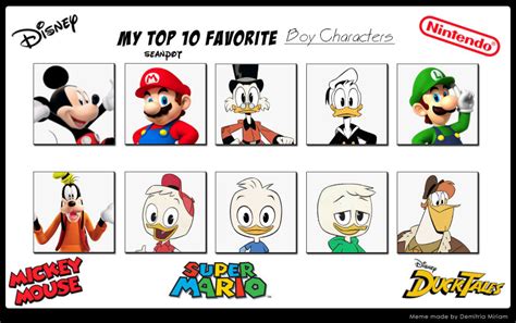 top  favorite boy characters  seanpot  deviantart