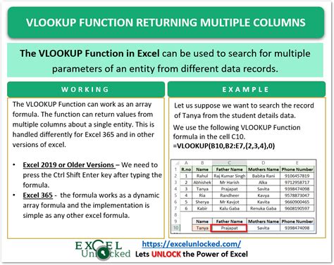 VLOOKUP Function Returning Multiple Values Excel Unlocked