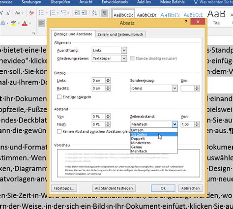 Video Tutorial Microsoft Word Zeilenabstand Einstellen