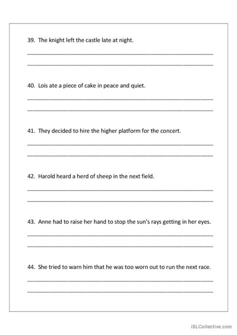 Homophones English ESL Worksheets Pdf Doc