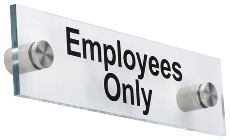 Custom Look Standoff Signage | "Employees Only" Door & Wall Mount