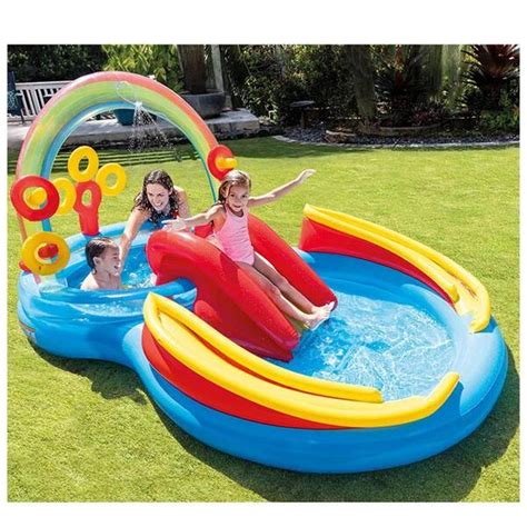 Piscina Playground Arco Íris 227 Litros Intex Tobogã Leroy Merlin