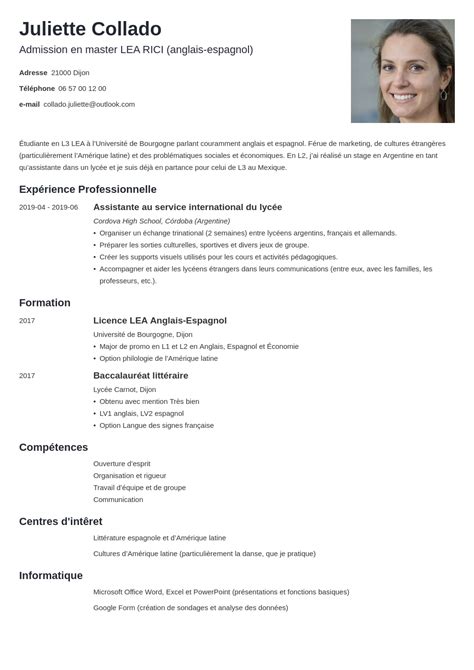 Le Cv Pour Un Master Exemples Et R Daction Hot Sex Picture