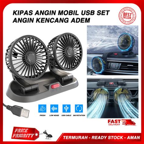 Jual Kipas Angin Mobil Usb Kencang Segar Usb Car Double Fan Premium