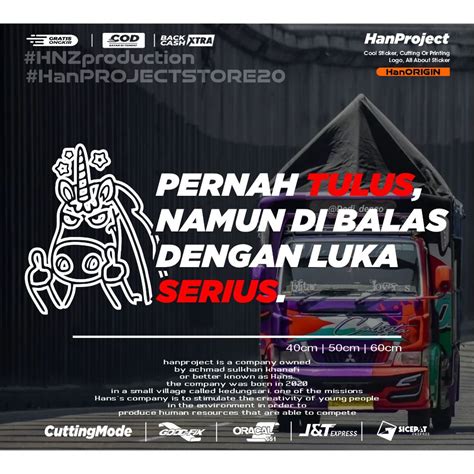 Jual Sticker Cutting Kata Kata Pernah Serius Namun Di Balas Dengan