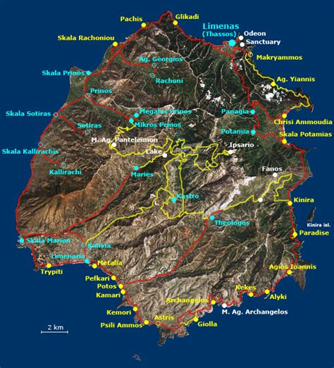 The Map Of Thassos Blog Places Nikanagr