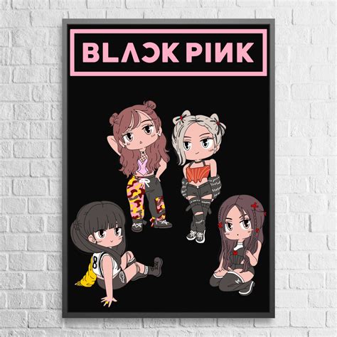 Blackpink Poster Chibi Black Pink Wall Art Poster Rock Metal Merch