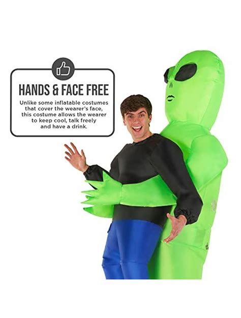 Buy Morph Green Inflatable Alien Costume Adult Space Funny Abduction