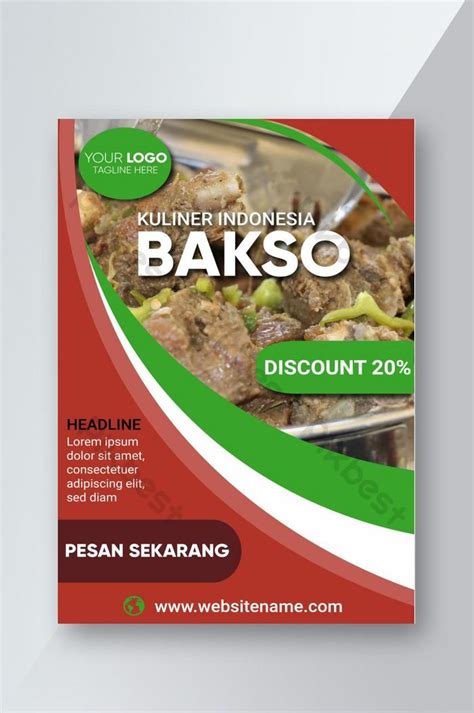 Flyer Bakso Makanan Kuliner Indonesia Ai Unduhan Gratis Pikbest