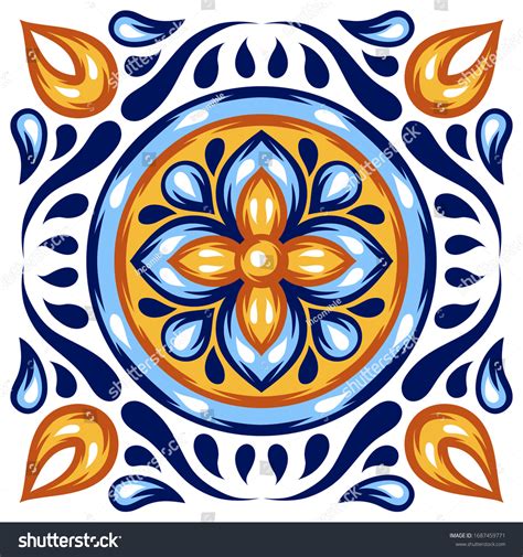 Italian Ceramic Tile Pattern Mediterranean Porcelain Stock Vector ...