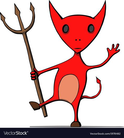 Cute Cartoon Devil Royalty Free Vector Image Vectorstock