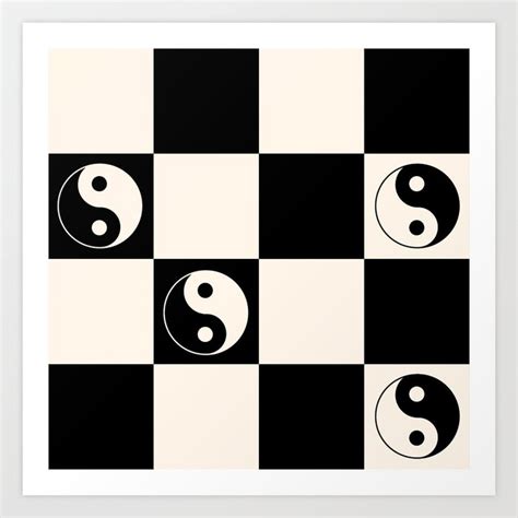 Yin Yang Checkered Y2k Art Print by ThePrintableConcept | Society6