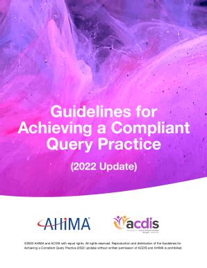 Fillable Online Guidelines For Achieving A Compliant Query Practice