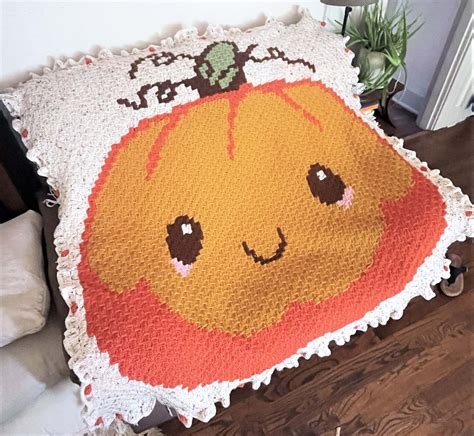 Cutest Kawaii Crochet Pumpkin Blanket Ever C C Stardust Gold Crochet